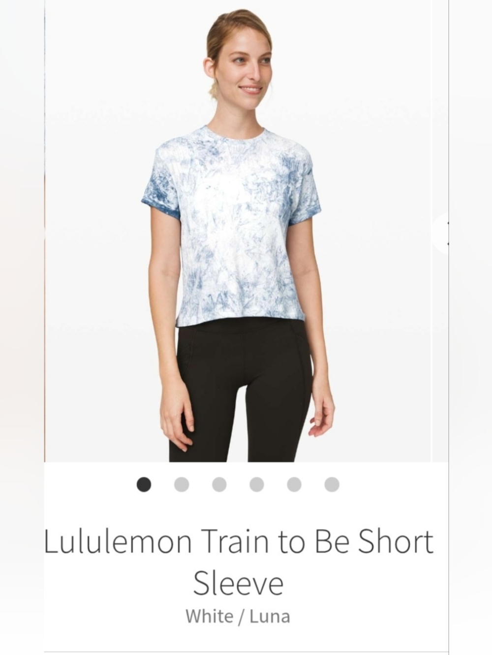 lululemon athletica Short Sleeve Tee - White & Light Blue Tie-Dye